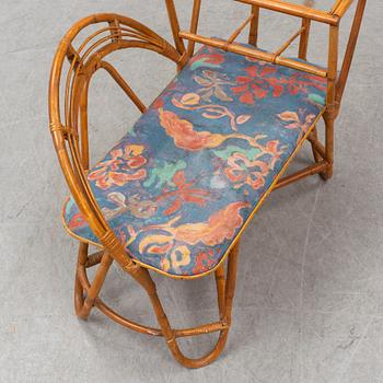 SOFFA med BORD, bambu, 1900-talets mitt.