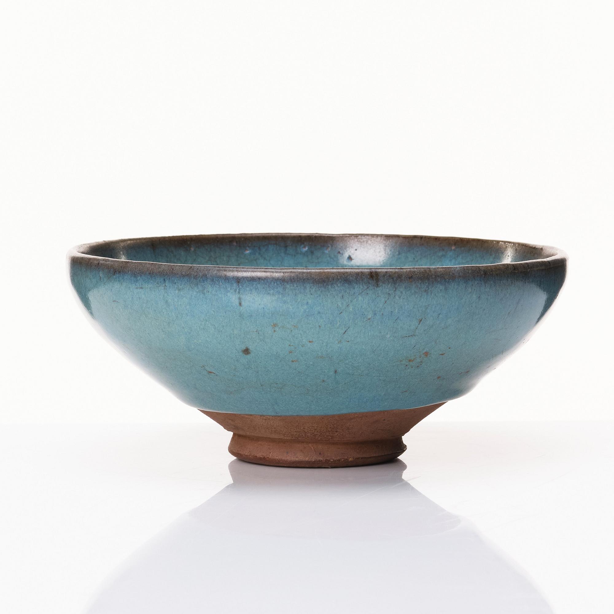 Skål, keramik, junyao. Yuandynastin,  (1279-1368).