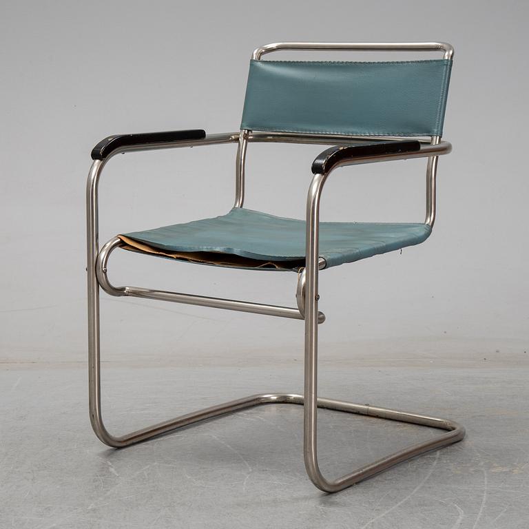 A tubular steel armchair, 1930's.