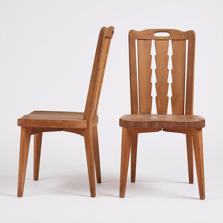 Nordiska Kompaniet, a pair of Swedish Modern pine 'Ekerö' chairs, ca 1947.