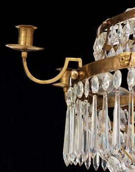 A late Gustavian circa 1800 seven-light chandelier.