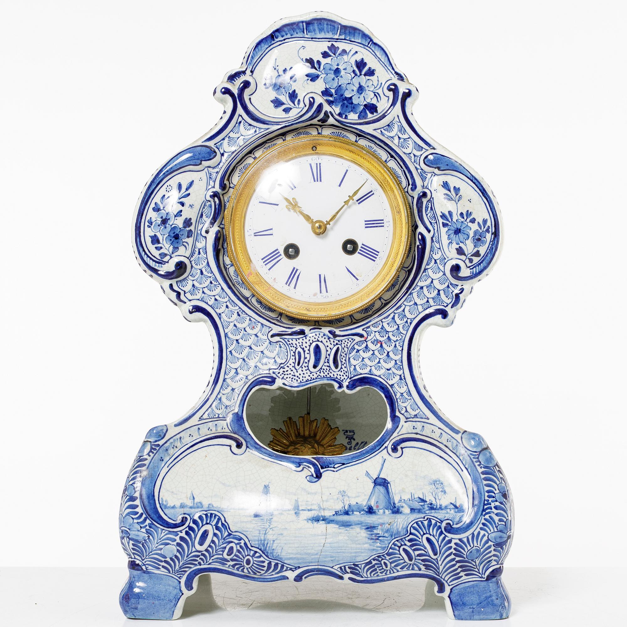 Bordspendyl, fajans, Delft, Holland, sent 1800-tal.