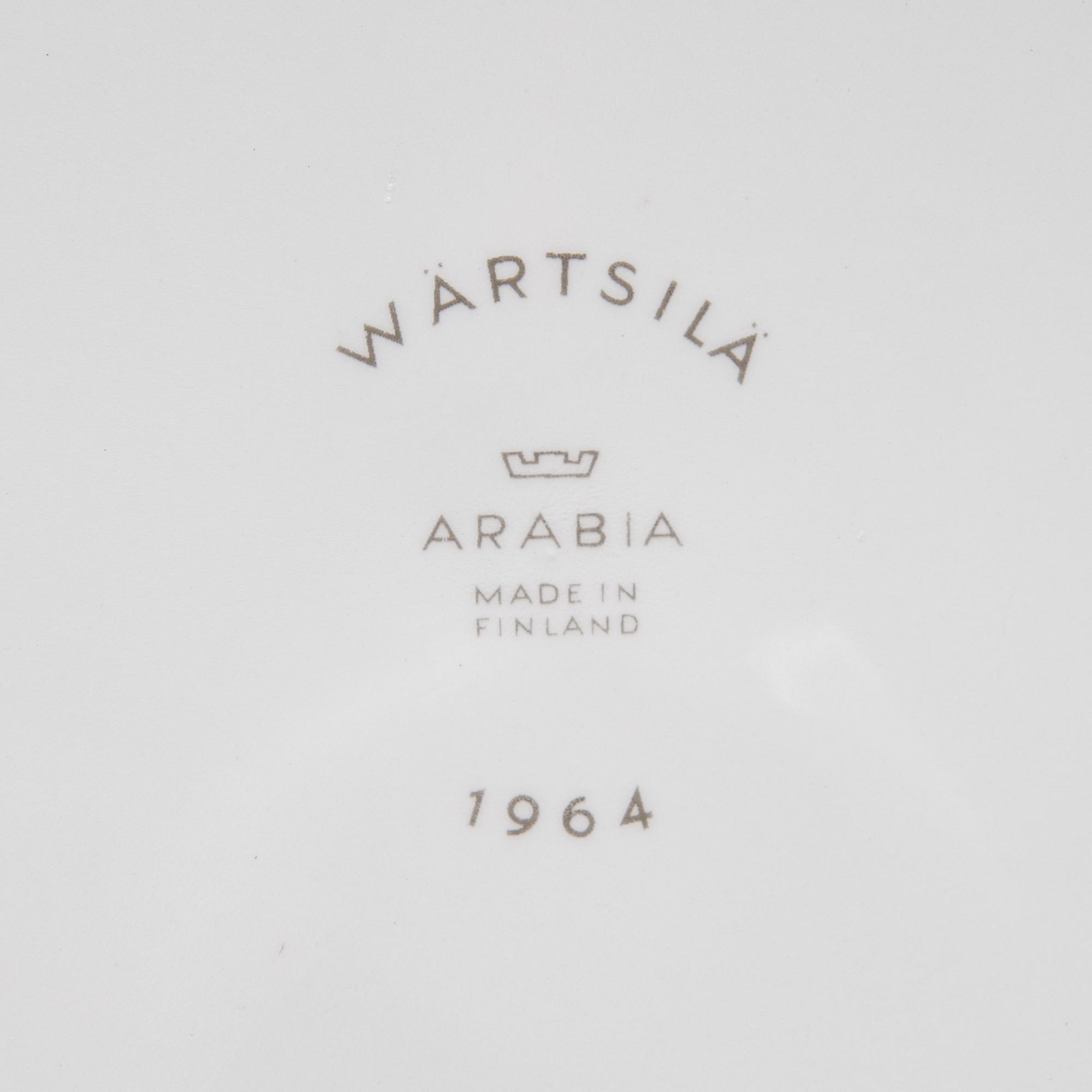 SERVISDELAR, 19 st, "Pikapala-astiat" (Frukostset), Arabia 1961-66.