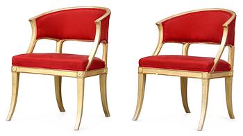 876. A pair of late Gustavian armchairs by J. E. Höglander.