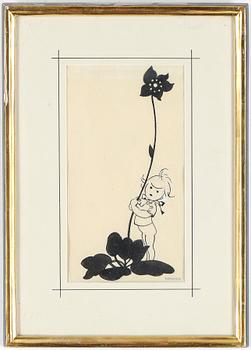 Einar Nerman · EINAR NERMAN, tuschlavering samt täckvitt. Signerad.