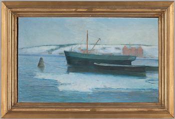 28. Karl Nordström, "Pråmar" (Barges).