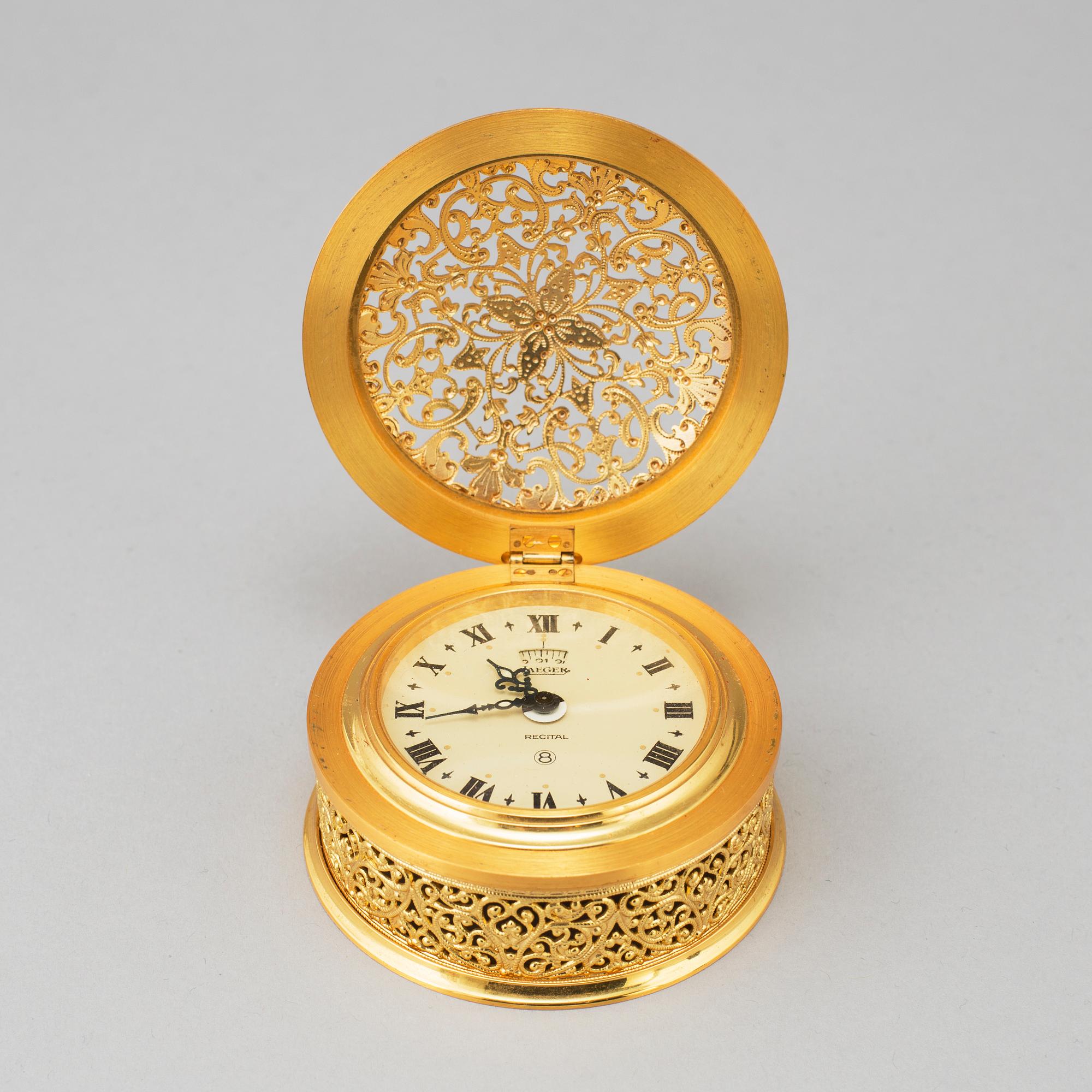 Jaeger "Recital" No. 106 Alarm Clock, Switzerland, mid 20th century.