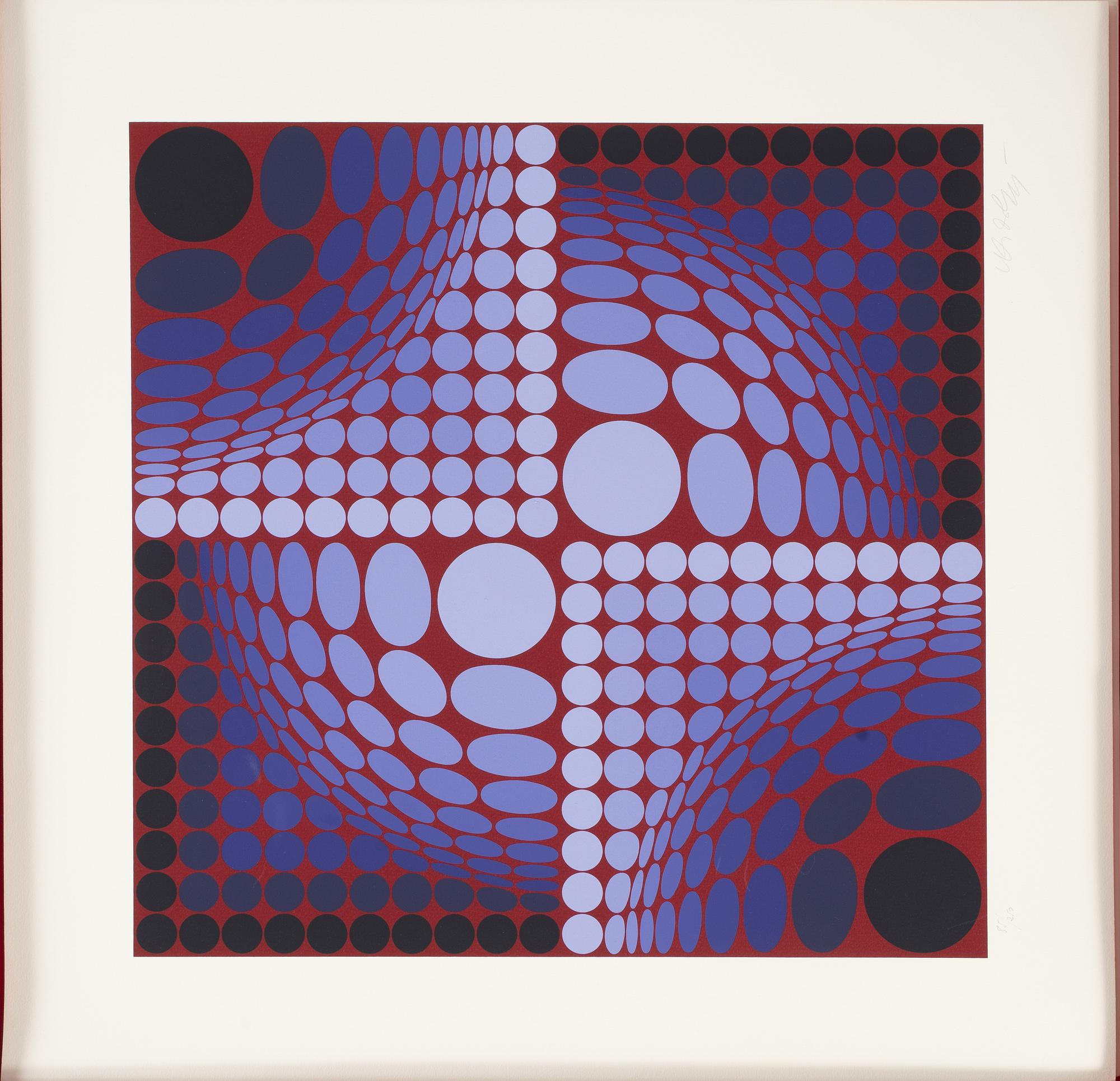 Victor Vasarely, portfolio with 5 silkscreen in colours, 1977, signed 85/250.