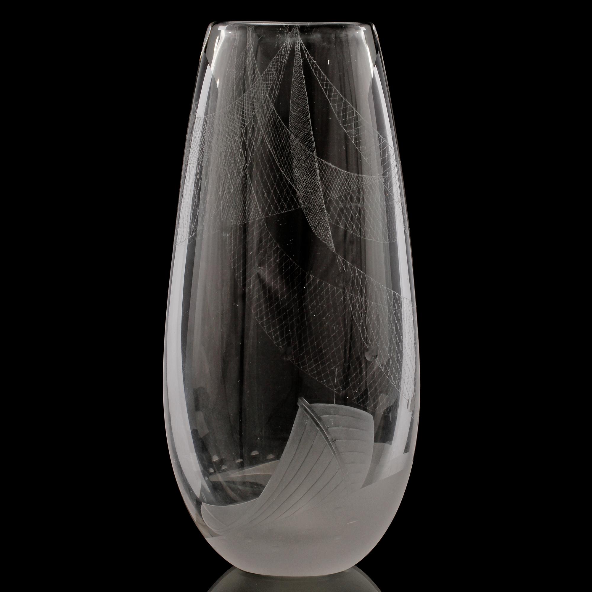VAS, glas, Vicke Lindstrand, Kosta, 1950-tal.