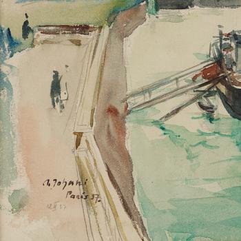 Andrus Johani, watercolor, signed and dated Paris -37.