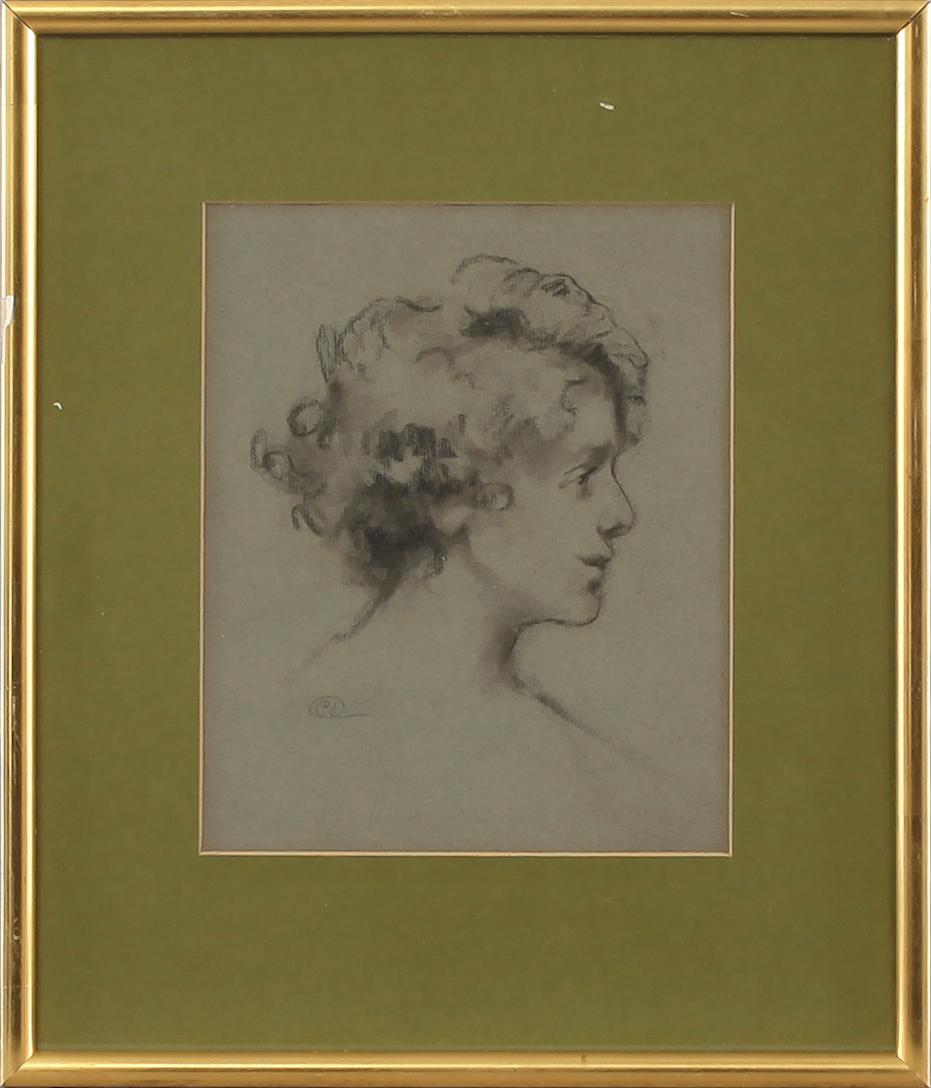 CARL LARSSON, tillskriven, kolteckning, monogramsignerad.