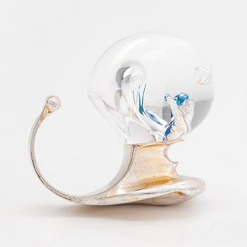 Björn Weckström, Ring "Mannen i kosmos", sterlingsilver och akryl, Lapponia 1970.