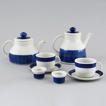 A tea/coffee set of 12 pcs by Hertha Bengtsson for Rörstrand, in production 1956-1988.