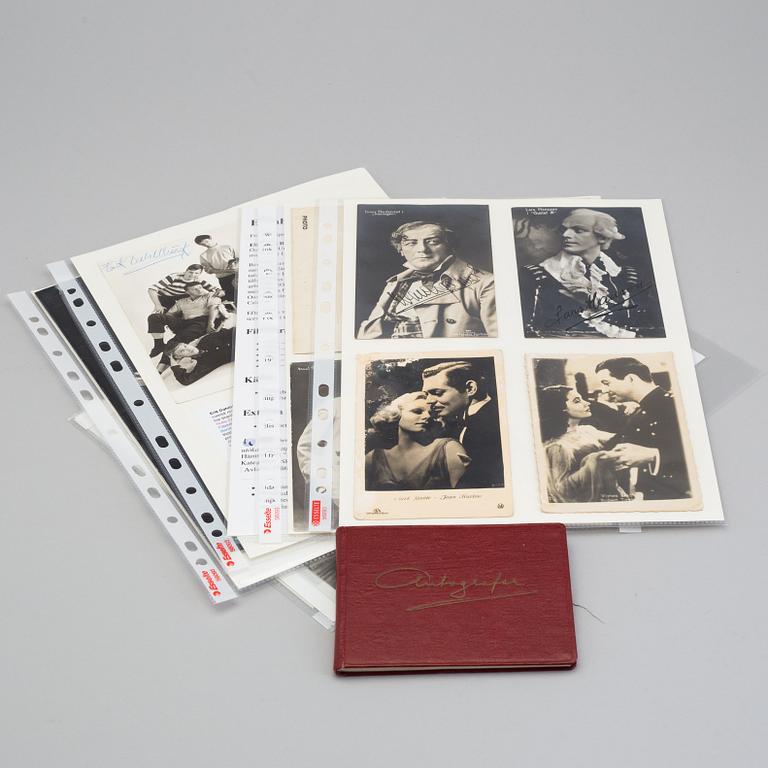 COLLECTION OF AUTOGRAPHS AND PHOTOS, including Swedish actors Bibbi Andersson, Povel Ramel and Sickan Carlsson.