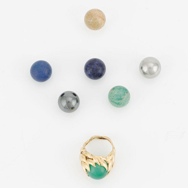 Gilbert Albert, ring 18K guld med utbytbara stenar.