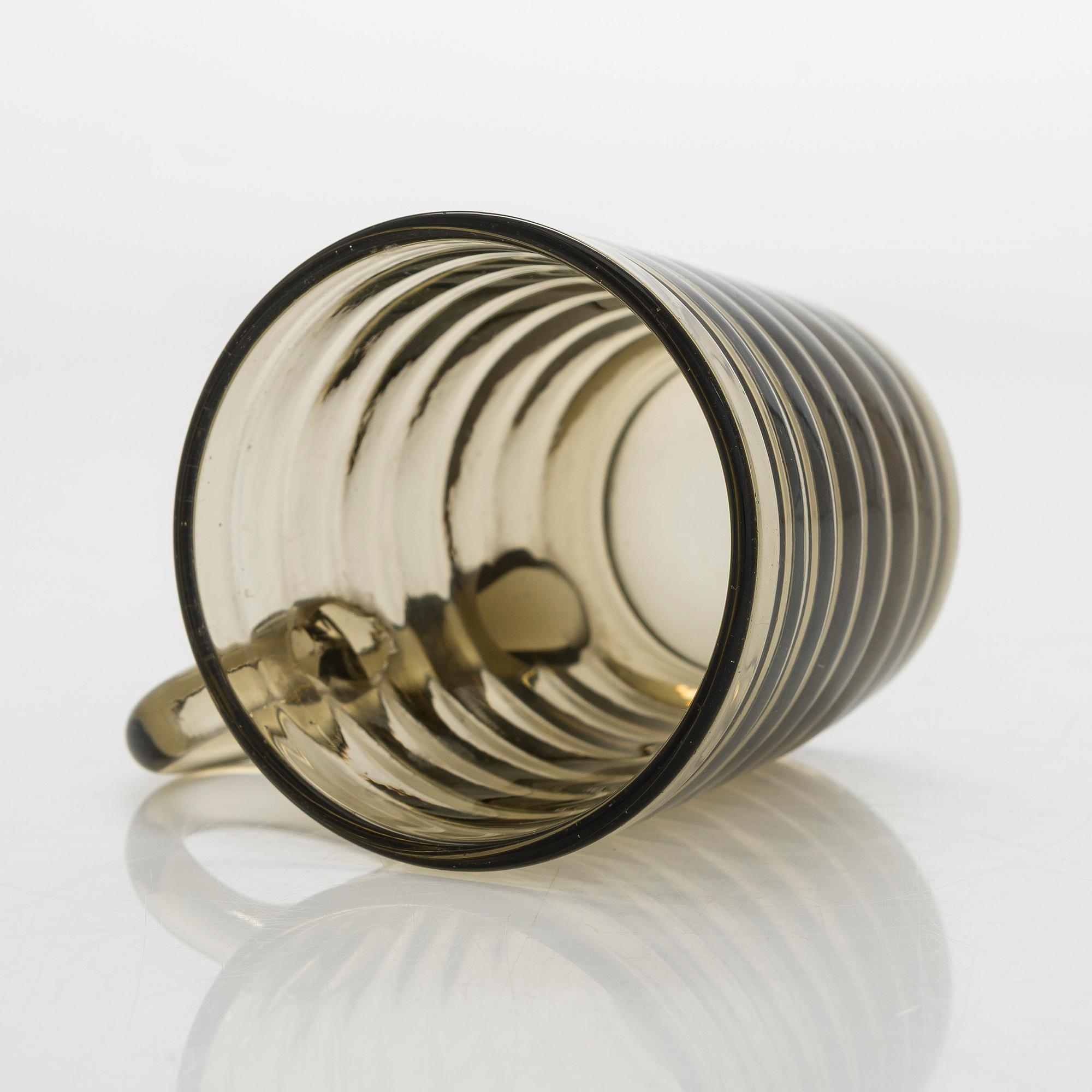 Aino Aalto, cup and plates, 3 pcs, "Bölgeblick" Karhula Glassworks 1930s.