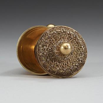 FILIGRANBÄGARE med LOCK, av Johan Friedrich Straub, Karlstad (verksam -1674-1713). Barock.