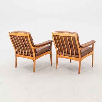 A pair of 1960/60s leather armchairs from G Möbler Nässjö.