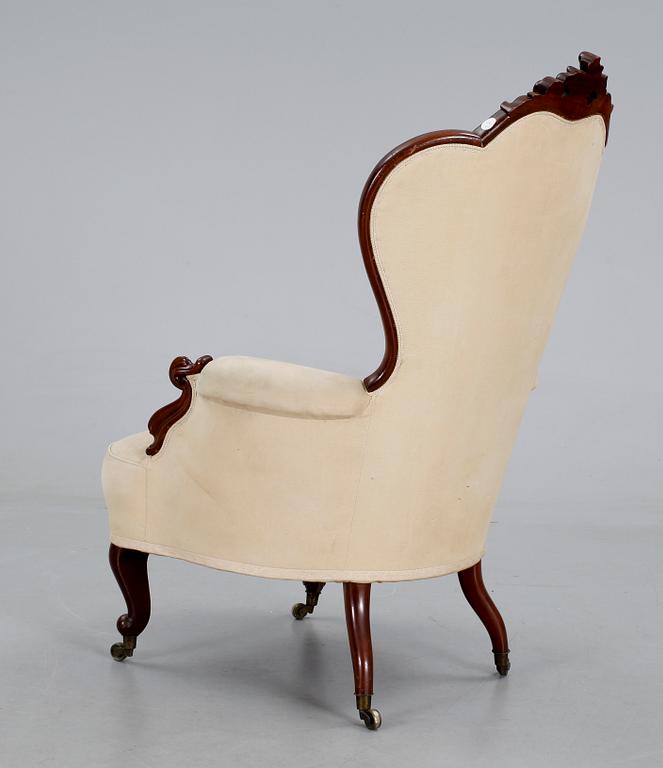 FÅTÖLJ, nyrokoko, 1800-talets andra hälft.