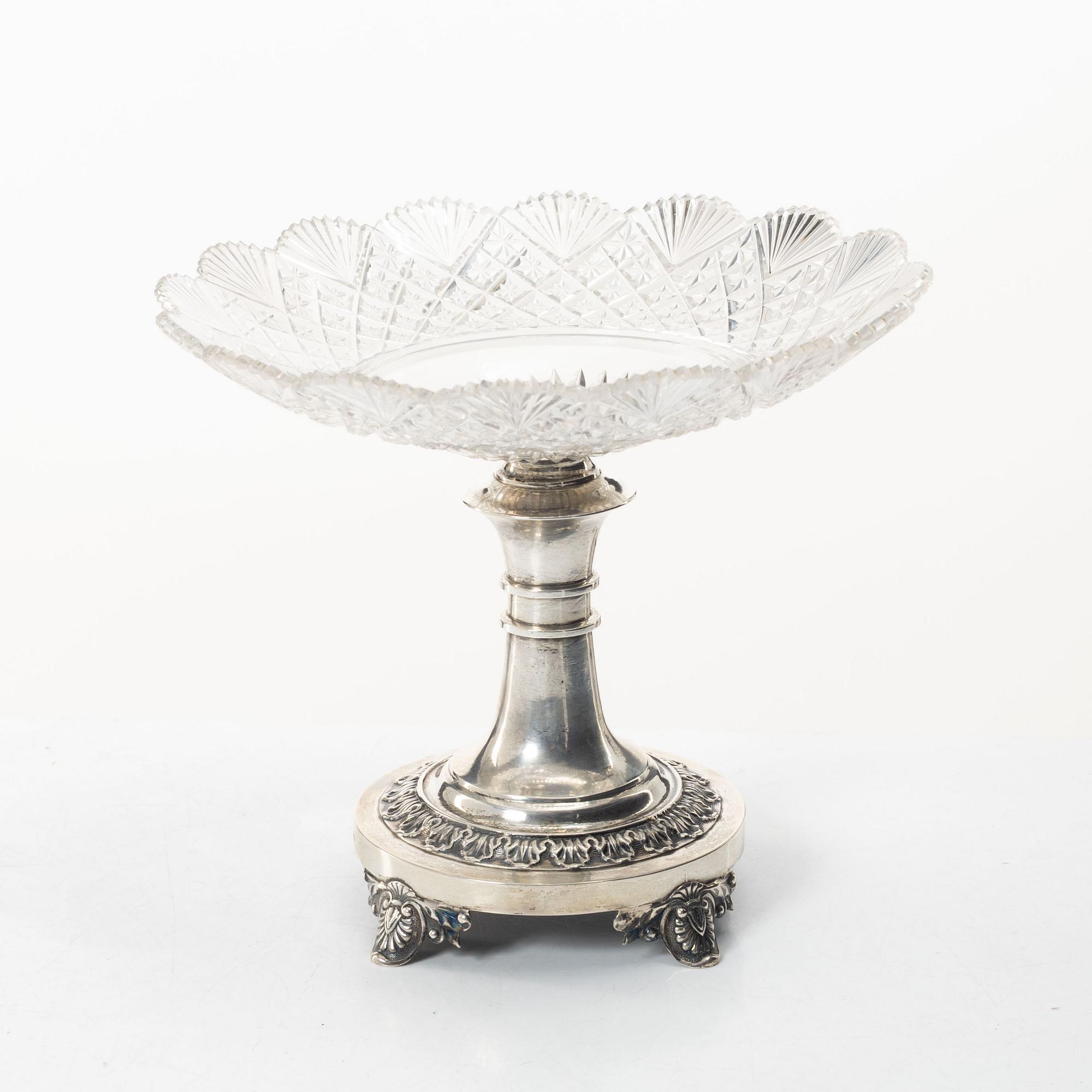 Gustaf Möllenborg, A glass and silver tazza, Stockholm 1834.
