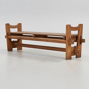 Axel Einar Hjorth, a 'Skoga' stained pine bench, Nordiska Kompaniet, Sweden 1930's.