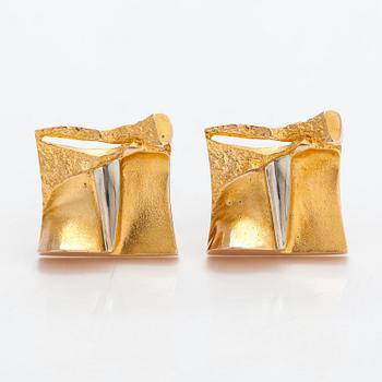 Björn Weckström, A pair of 14K gold and platinum cufflinks "Amazon". Lapponia 1979.