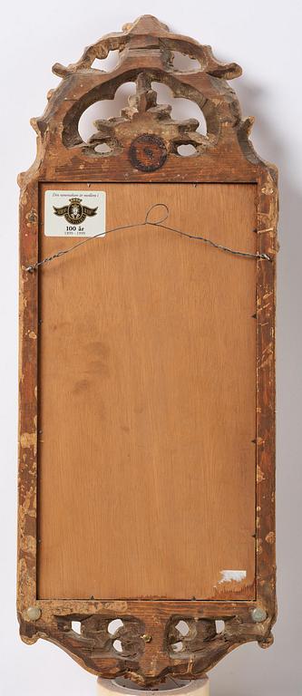 A pair of giltwood one-branch girandole mirrors by JP Larsson.