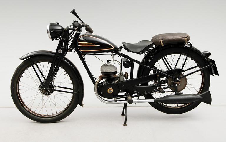 MOTORCYKEL, Husqvarna, Rödmyra, 1949.