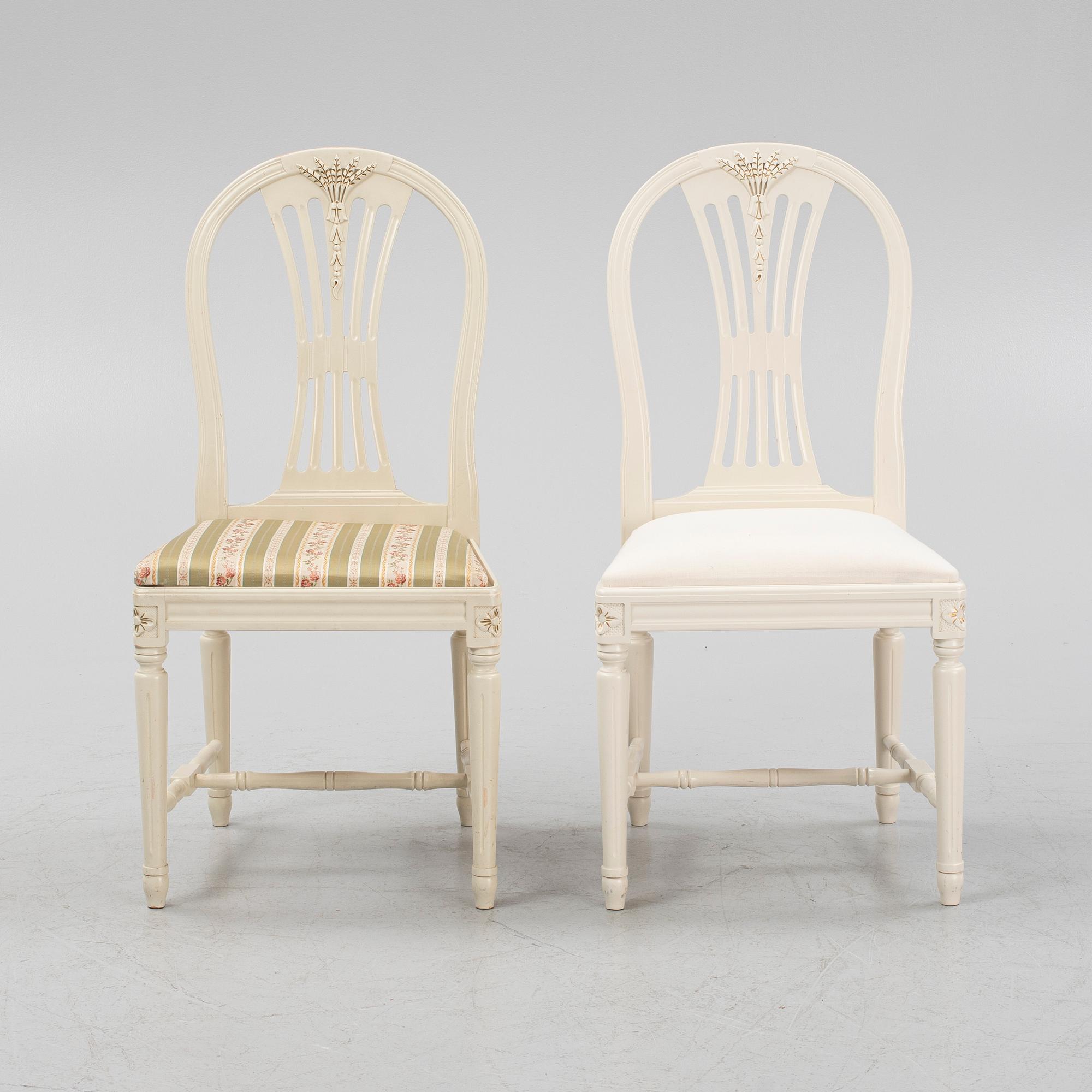 A Gustavian style dining group, mid 20th Century.