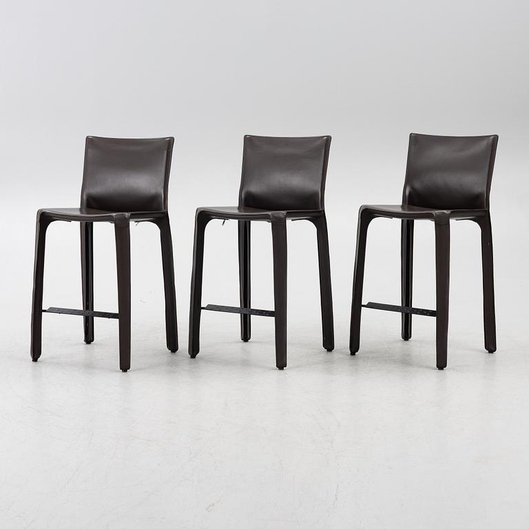 Mario Bellini, Three "410 CAB" bar stools, Cassina, Italy, 21st century.