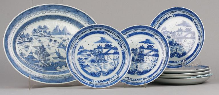 PARTI PORSLIN, 8 delar, Kina, 1800-1900-tal.