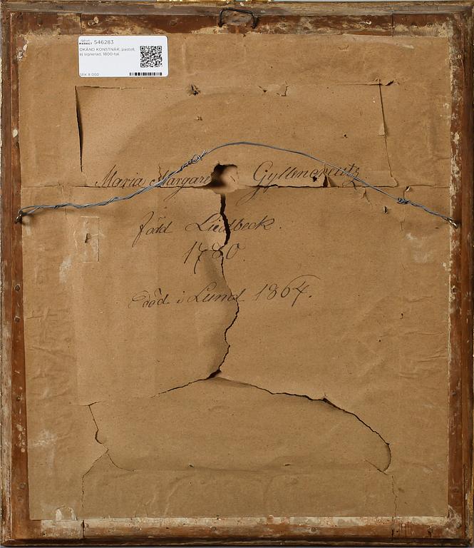 OKÄND KONSTNÄR, pastell, ej signerad, 1800-tal.