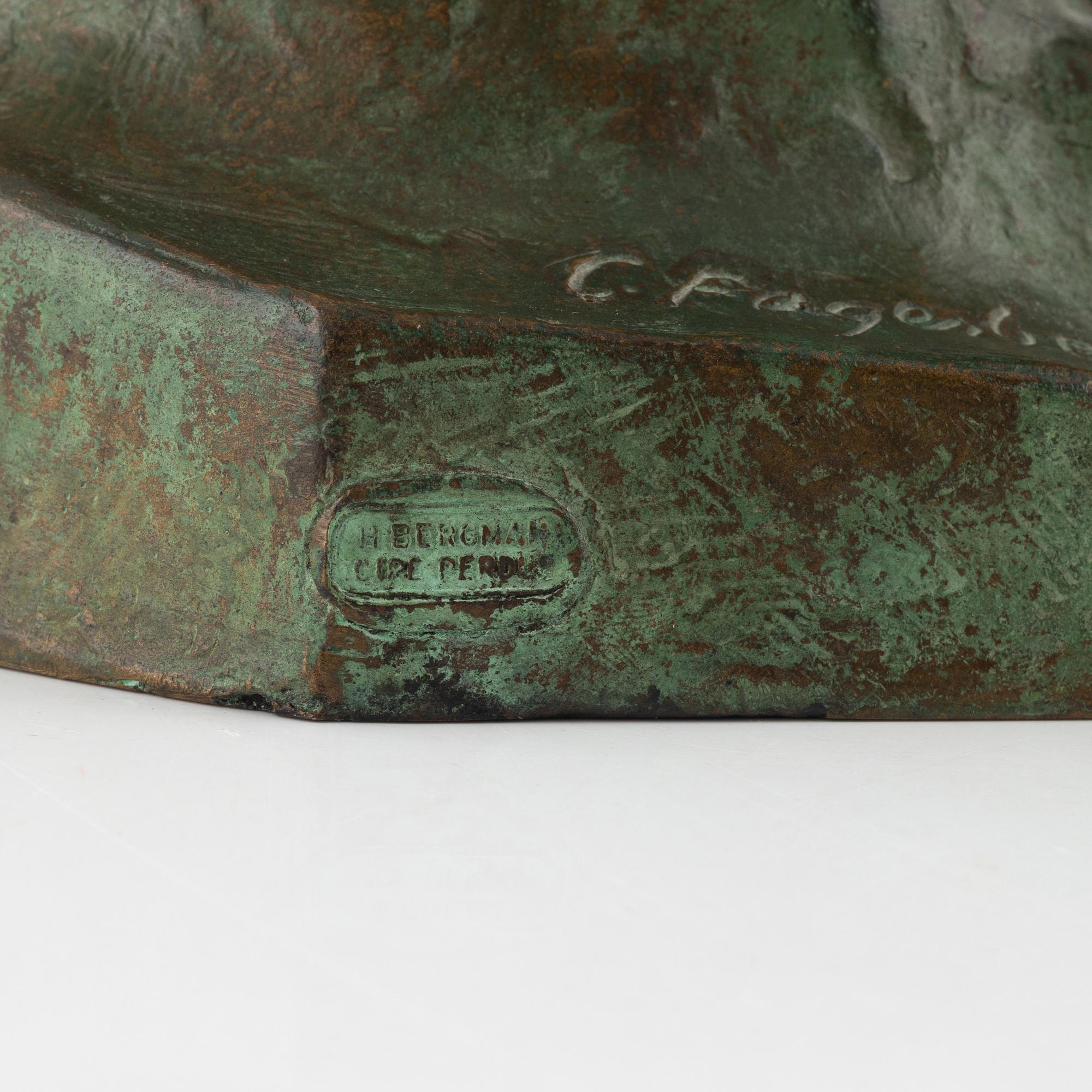 Carl Fagerberg, skulptur, signerad, brons.