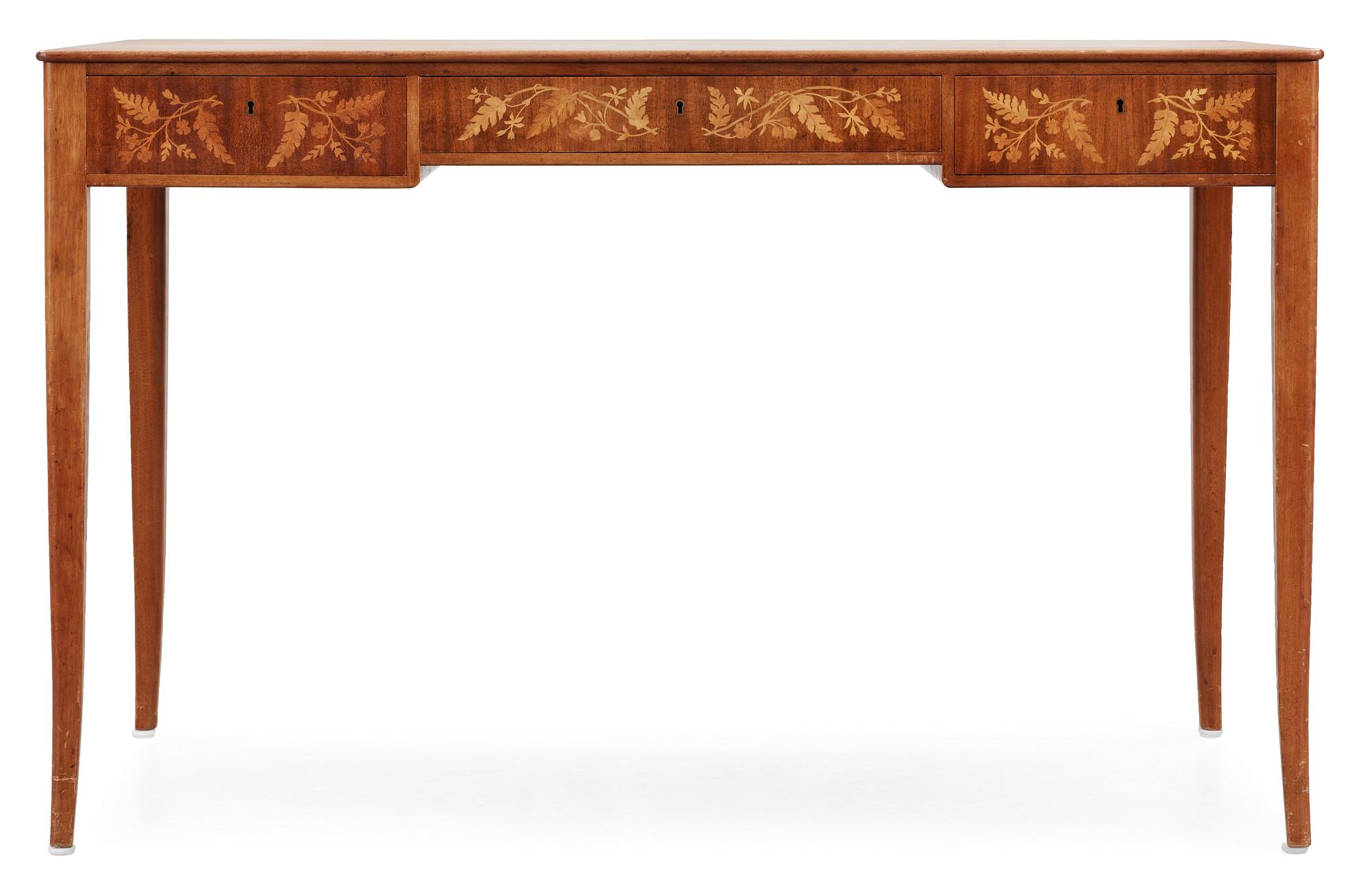 A Carl Malmsten mahogany desk 'Guldheden'.