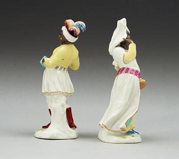 A set of two Frankenthal figurines, 18th Century.