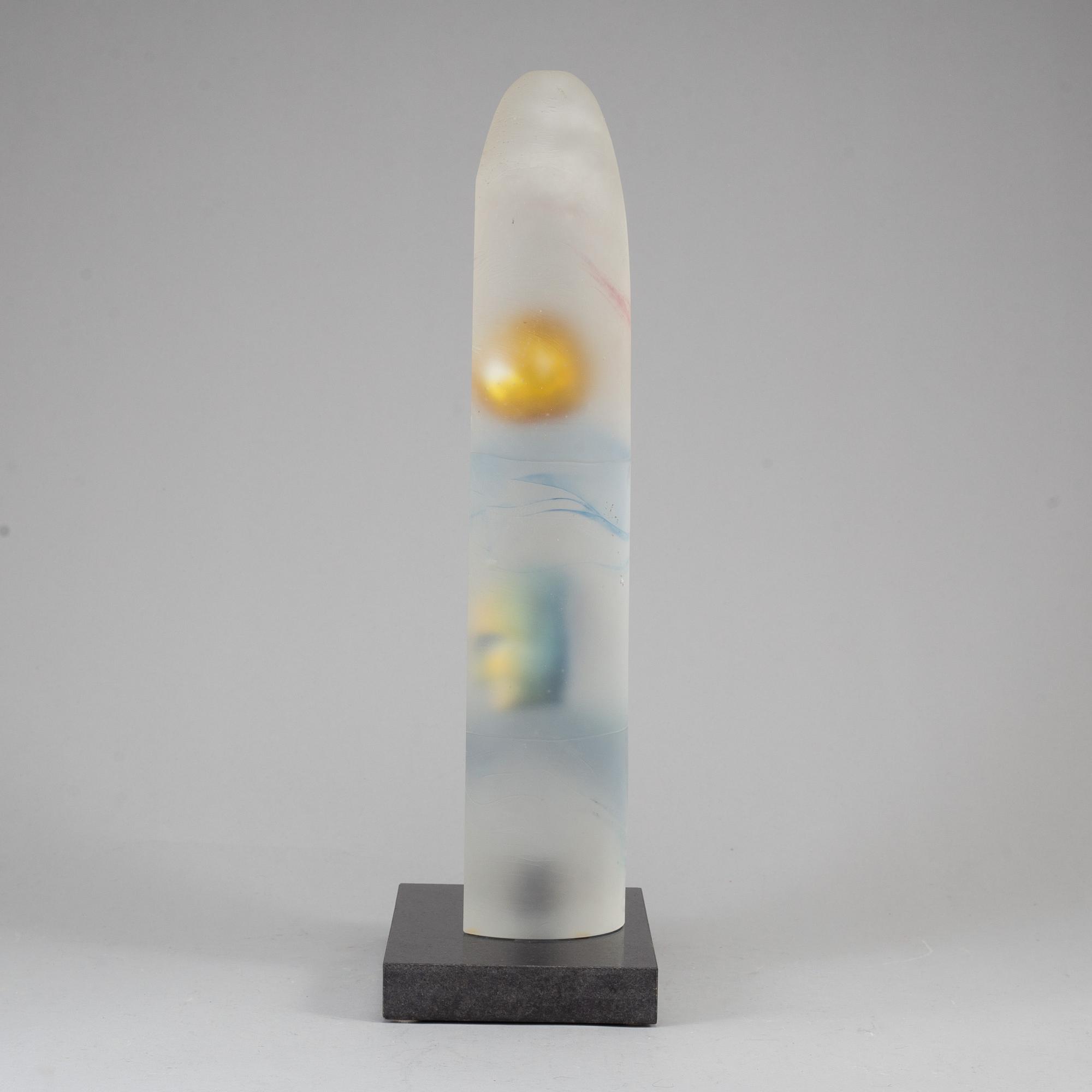 BERTIL VALLIEN, a unique Swedish artglass sculpture "Powerfigure", Kosta Boda,
