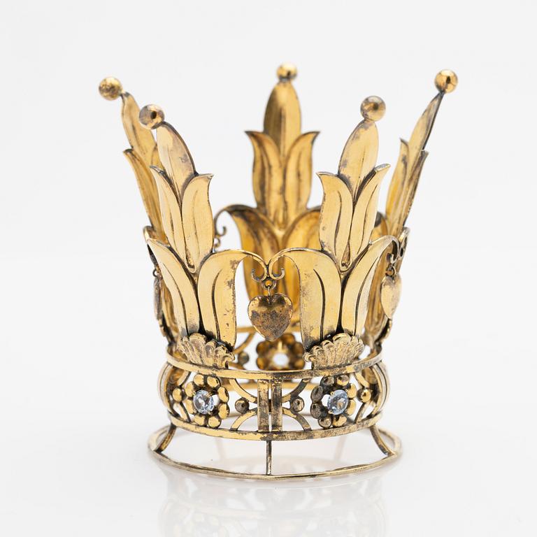 Brudkrona, förgylld silver, 1949.