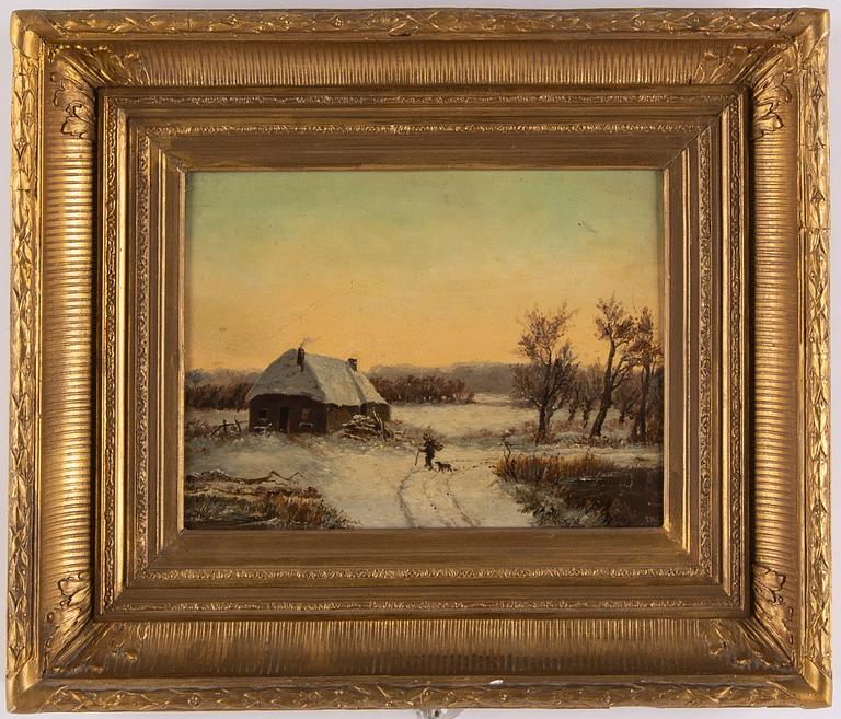 UNKNOWN ARTIST, 19th Century, oil on panel, signed.