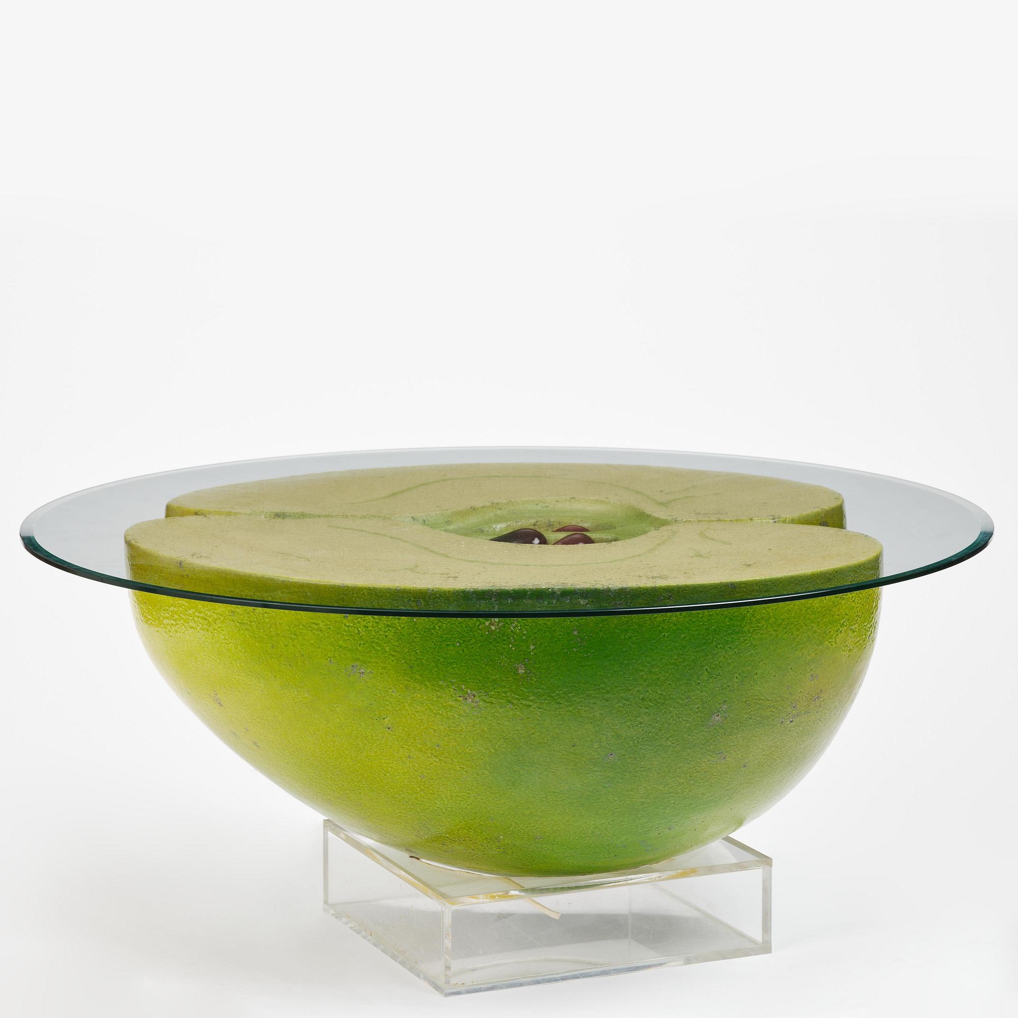 Hans Hedberg, a large faience sculpture of an apple, Biot, France.