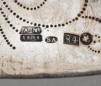SOCKERTOPPYXA, silver, möjligen Samuel Arnd, S:t Petersburg, Ryssland 18?8.