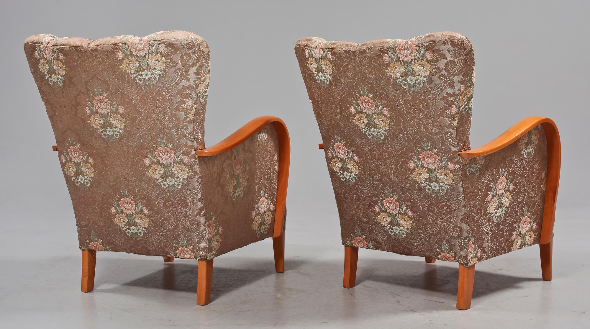 FÅTÖLJER, ett par, 1900-talets mitt.