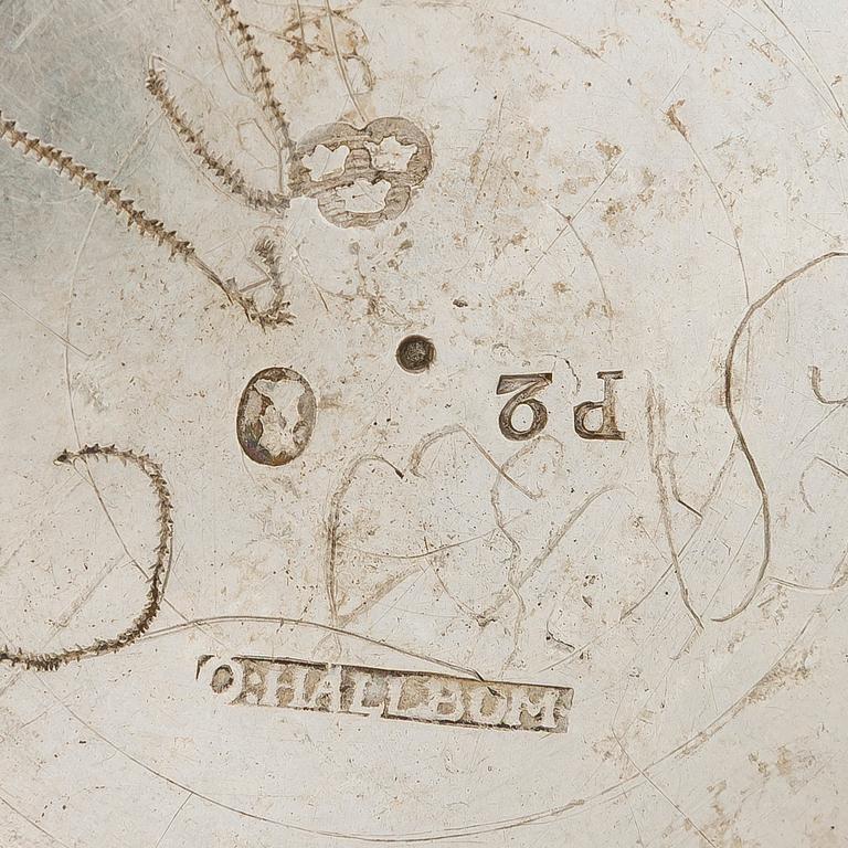 A parcel-gilt silver cup, maker's mark of Olof Hellbom, Stockholm 1797.