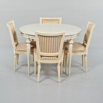 MATGRUPP, 5 delar, gustaviansk stil, 1900-talets andra hälft.
