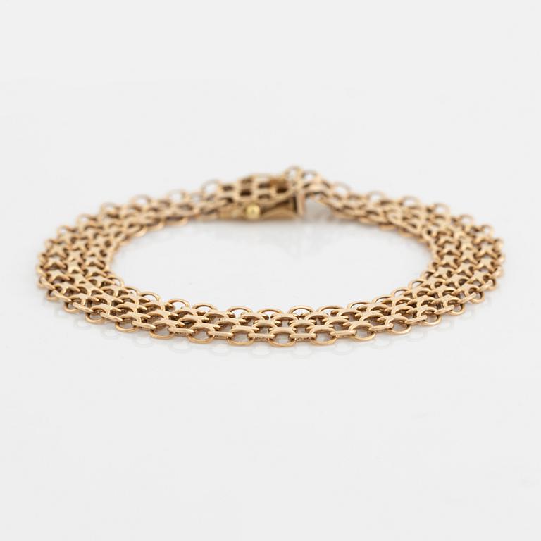 Armband, x-länk, 14K guld.