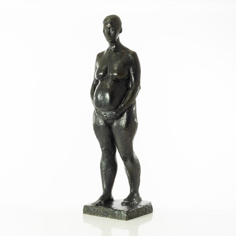 Gudmar Olovson, sculpture. Signed. Numbered. Foundry mark. Bronze, height 76 cm, length 23 cm.