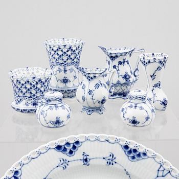 A 90-piece "Musselmalet" porcelain dinner and coffee service, mostly full lace, Royal Copenhagen, Denmark.