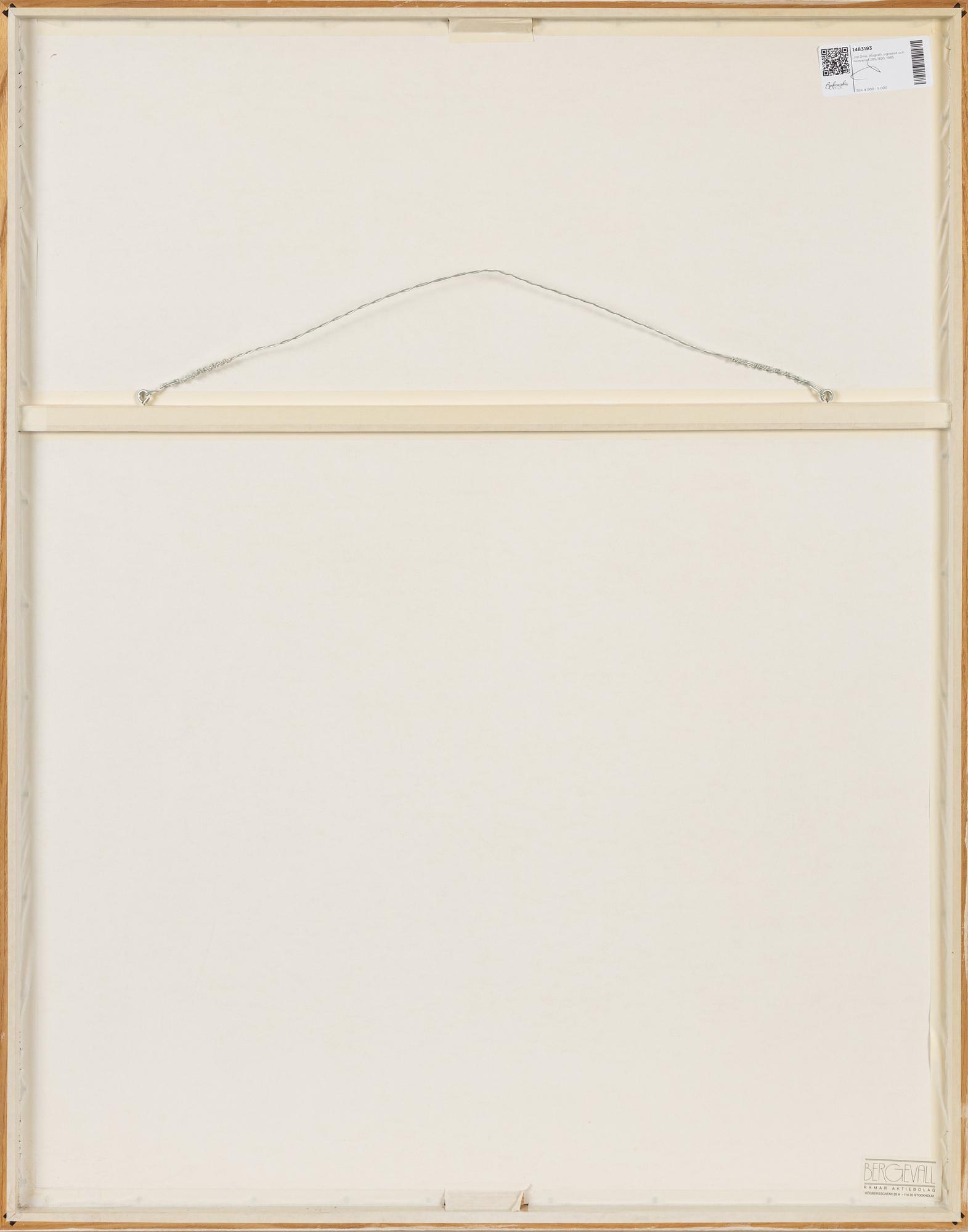 Jim Dine, färglitografi, 1985, signerad 285/400.