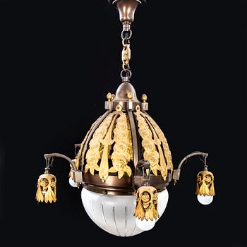 Chandelier / Ceiling lamp, Art Nouveau, early 20th century.