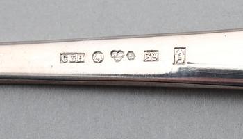 BESTICK, 44 delar, silver, CG Hallberg, Stockholm 1950/60-tal. Total vikt med stålblad ca 1600 g.