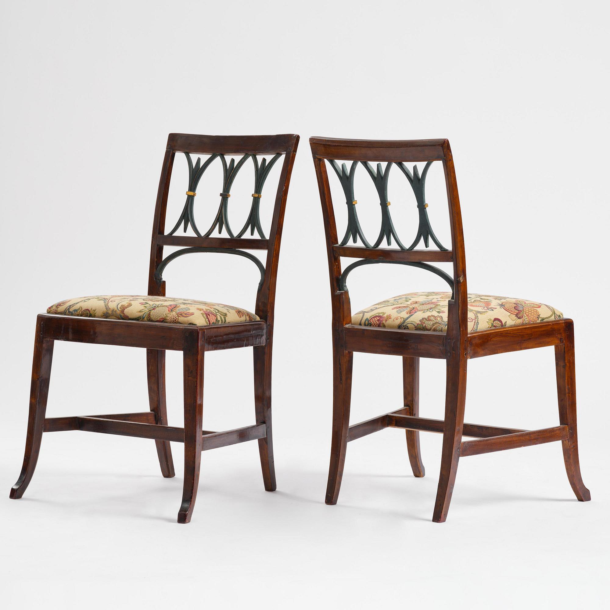 A set of six Russian Empire chairs, early 19th century.